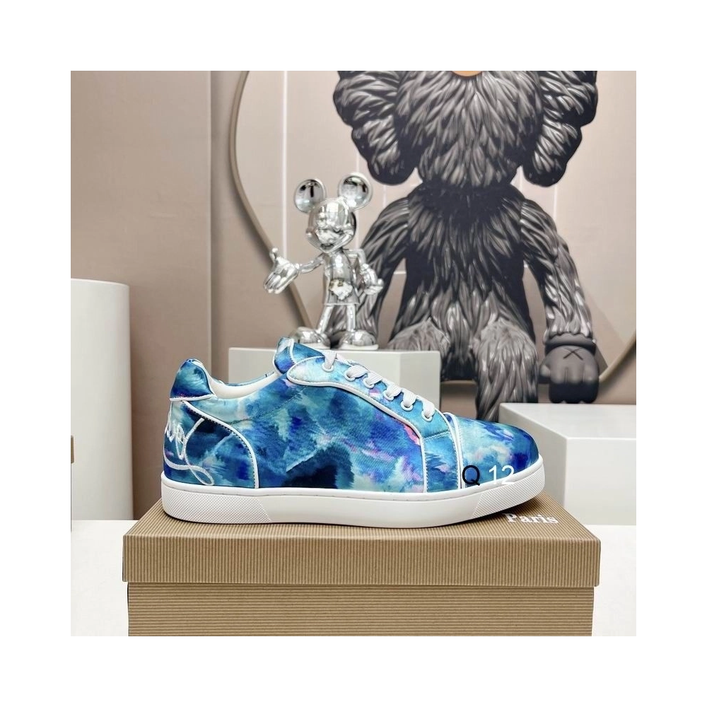 Discount Christian Louboutin Fun Vieira Orlato Sneakers Nylon Iridescent Coating Multicolor Outlet