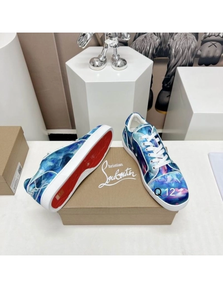Discount Christian Louboutin Fun Vieira Orlato Sneakers Nylon Iridescent Coating Multicolor Outlet