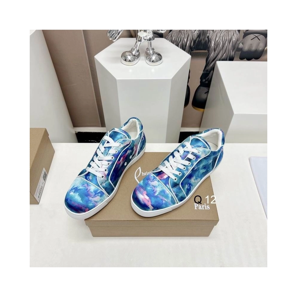 Discount Christian Louboutin Fun Vieira Orlato Sneakers Nylon Iridescent Coating Multicolor Outlet