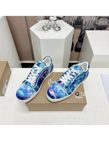 Discount Christian Louboutin Fun Vieira Orlato Sneakers Nylon Iridescent Coating Multicolor Outlet