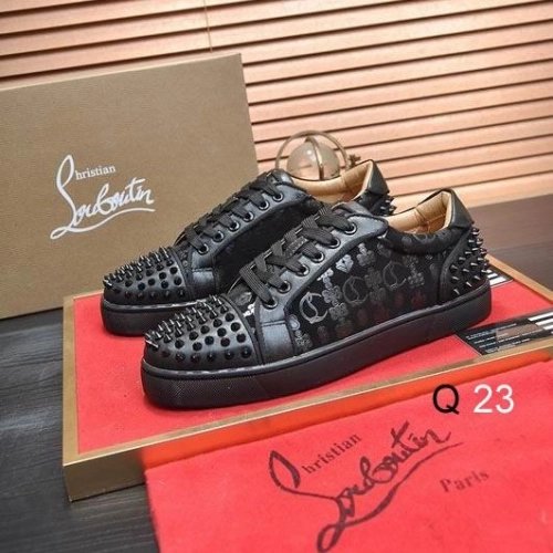 Replica Christian Louboutin Vieira 2 Sneakers CL Monogram Calf Leather and Veau Velours Black