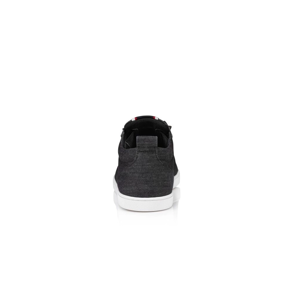Replica Christian Louboutin F.A.V Fique A Vontade Slip-On Sneakers Denim Brushed Black