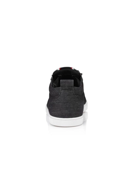 Replica Christian Louboutin F.A.V Fique A Vontade Slip-On Sneakers Denim Brushed Black