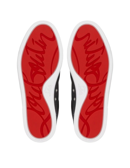 Replica Christian Louboutin F.A.V Fique A Vontade Slip-On Sneakers Denim Brushed Black