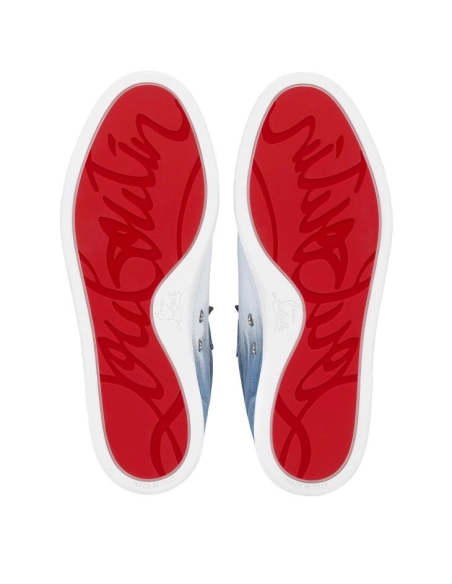 Cheap Christian Louboutin F.A.V Fique A Vontade Slip-On Sneakers Denim Brushed Effect for Sale