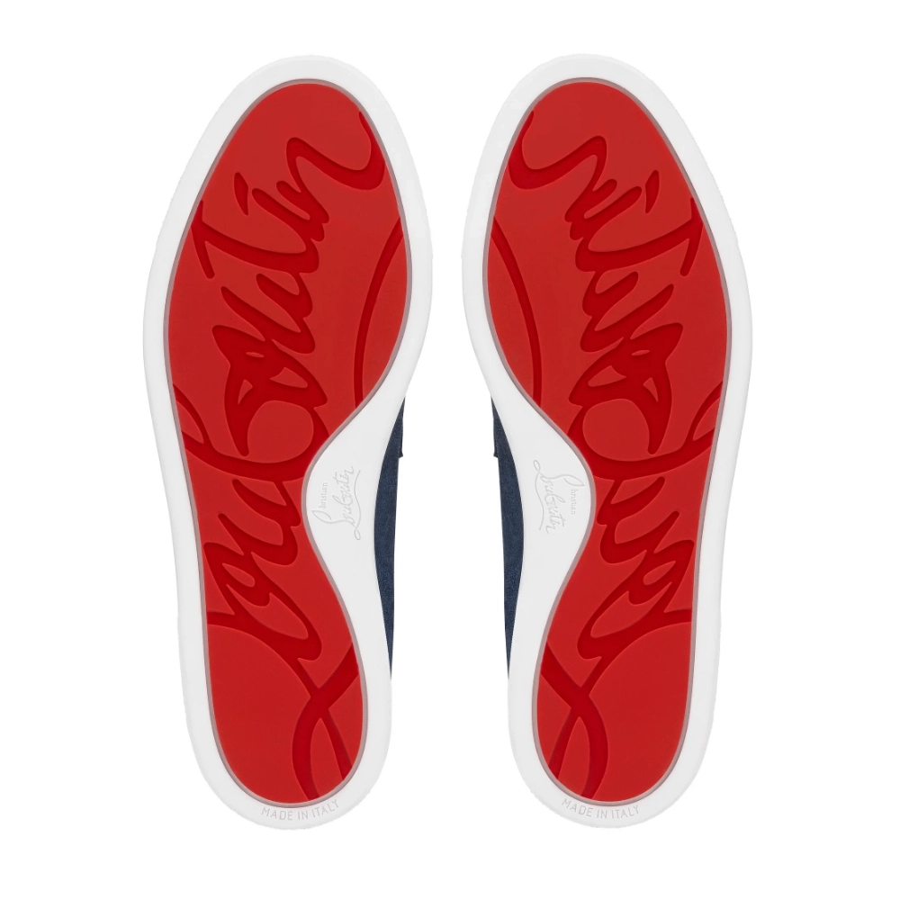 Replica Christian Louboutin Chambeliboat Loafer Reversed Nubuck Leather Blue