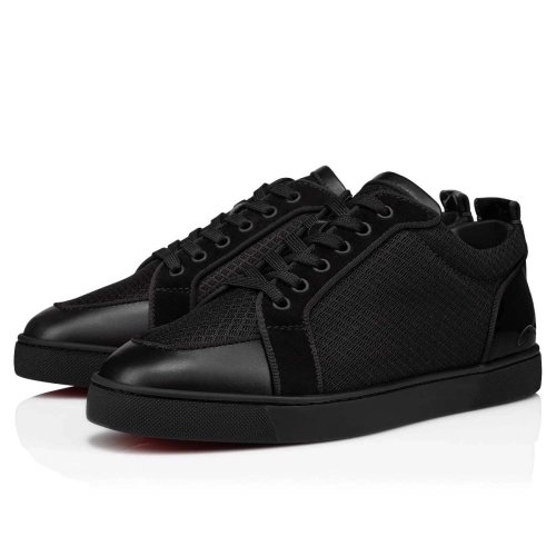 Fake Christian Louboutin Fun Rantulow Sneakers Calf Leather And Mesh Black