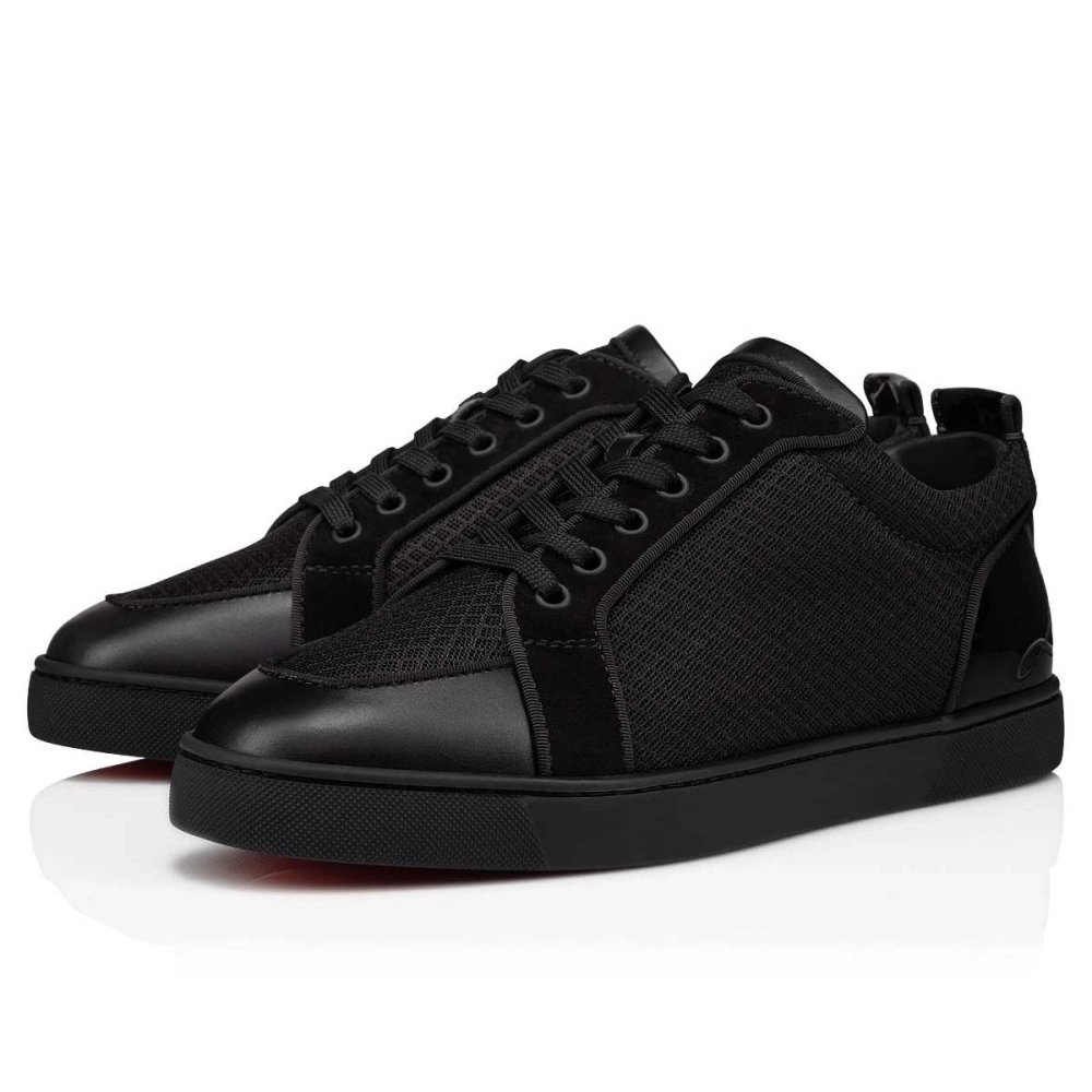 Fake Christian Louboutin Fun Rantulow Sneakers Calf Leather And Mesh Black