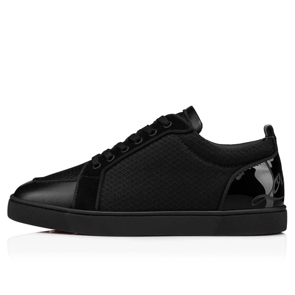 Fake Christian Louboutin Fun Rantulow Sneakers Calf Leather And Mesh Black
