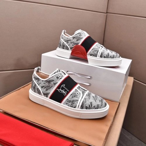 Fake Christian Louboutin Adolescenza Sneakers Recycled Polyester Gray, Replica CL Shoes