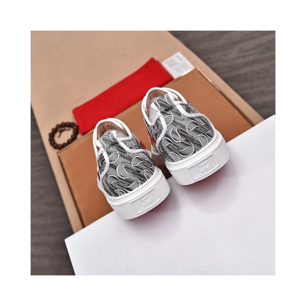 Fake Christian Louboutin Adolescenza Sneakers Recycled Polyester Gray, Replica CL Shoes