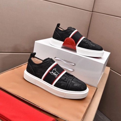 Knockoff Christian Louboutin Adolescenza Sneakers Recycled Polyester Black White