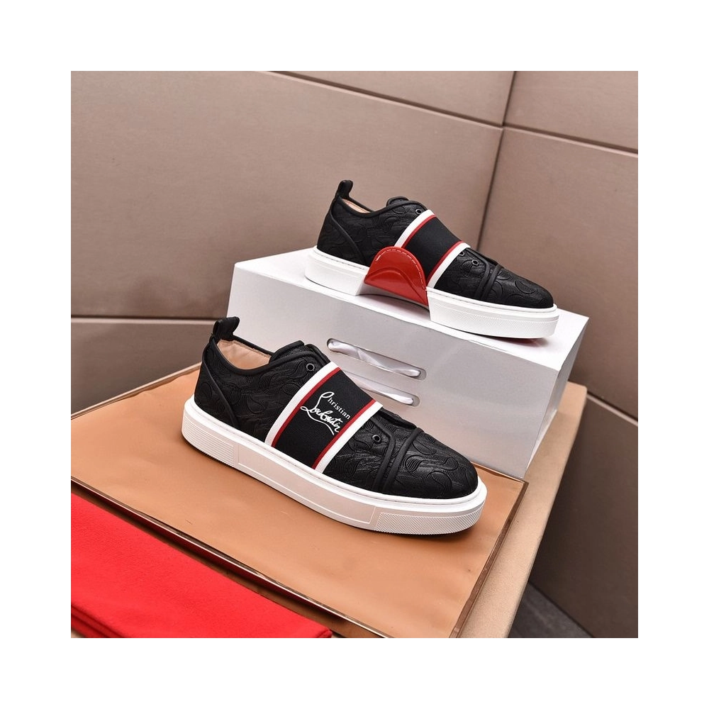 Knockoff Christian Louboutin Adolescenza Sneakers Recycled Polyester Black White