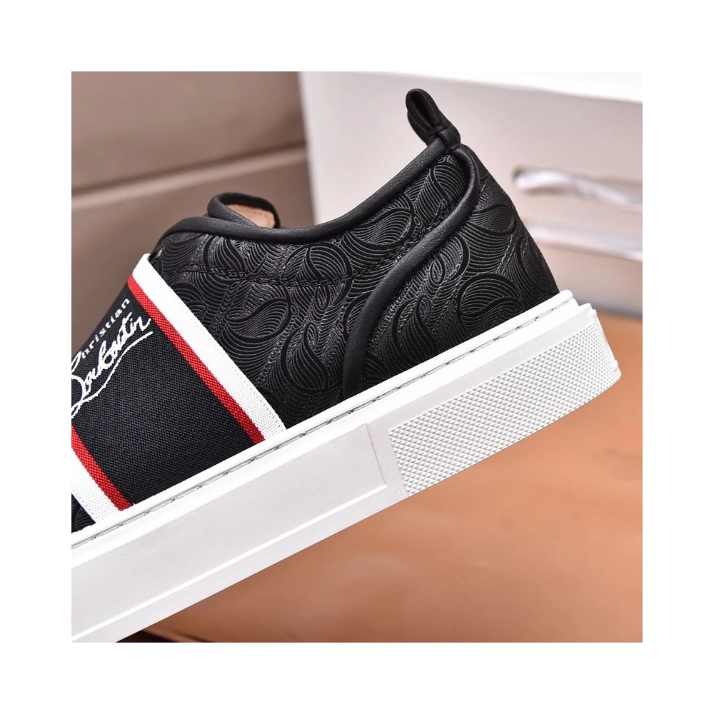 Knockoff Christian Louboutin Adolescenza Sneakers Recycled Polyester Black White