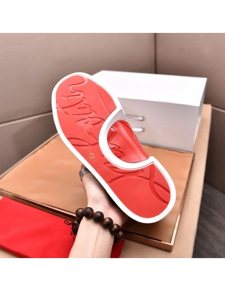 Knockoff Christian Louboutin Adolescenza Sneakers Recycled Polyester Black White