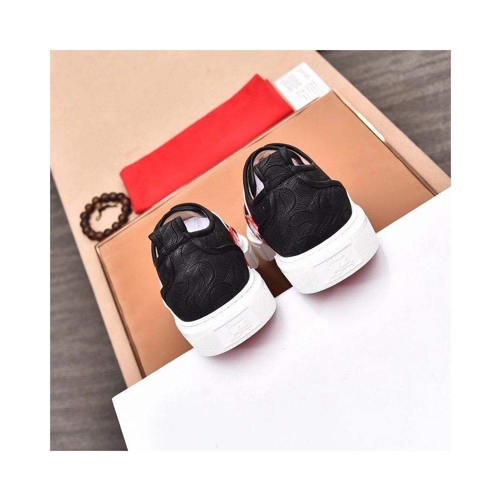 Knockoff Christian Louboutin Adolescenza Sneakers Recycled Polyester Black White