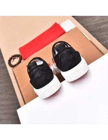Knockoff Christian Louboutin Adolescenza Sneakers Recycled Polyester Black White