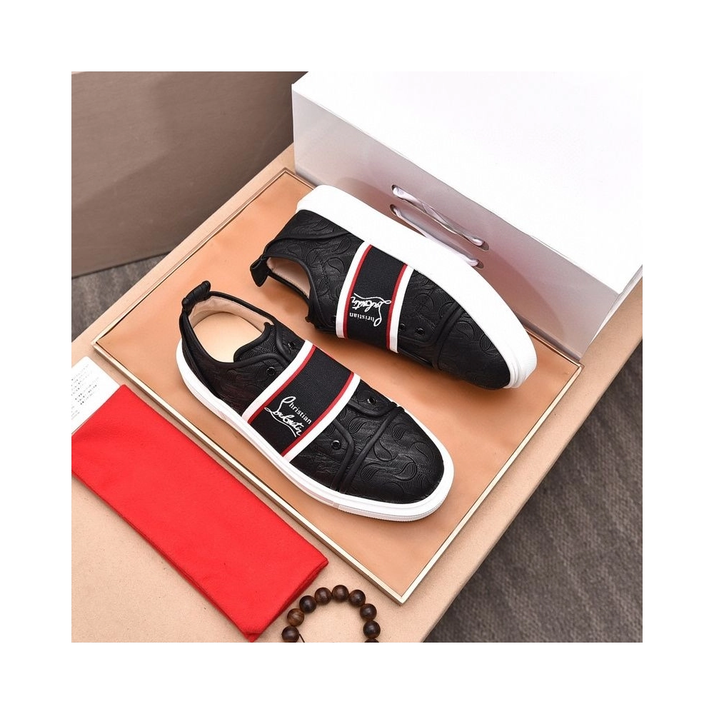 Knockoff Christian Louboutin Adolescenza Sneakers Recycled Polyester Black White