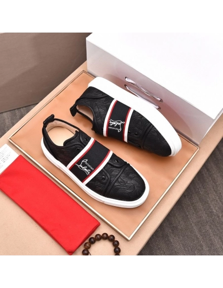 Knockoff Christian Louboutin Adolescenza Sneakers Recycled Polyester Black White