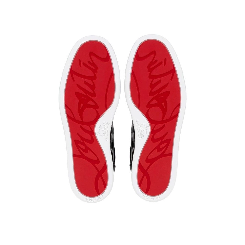 Fake Christian Louboutin Fun Vieira Orlato Sneakers Men Alligator Embossed Calf Leather Black