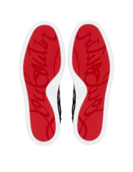 Fake Christian Louboutin Fun Vieira Orlato Sneakers Men Alligator Embossed Calf Leather Black