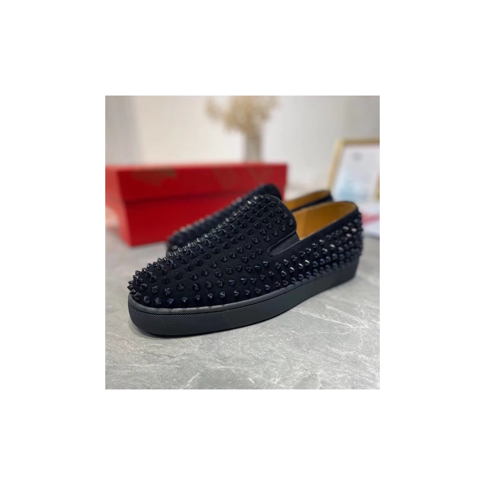 Cheap Christian Louboutin Men's Roller-boat Flat Sneakers Sale Online