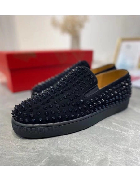 Cheap Christian Louboutin Men's Roller-boat Flat Sneakers Sale Online