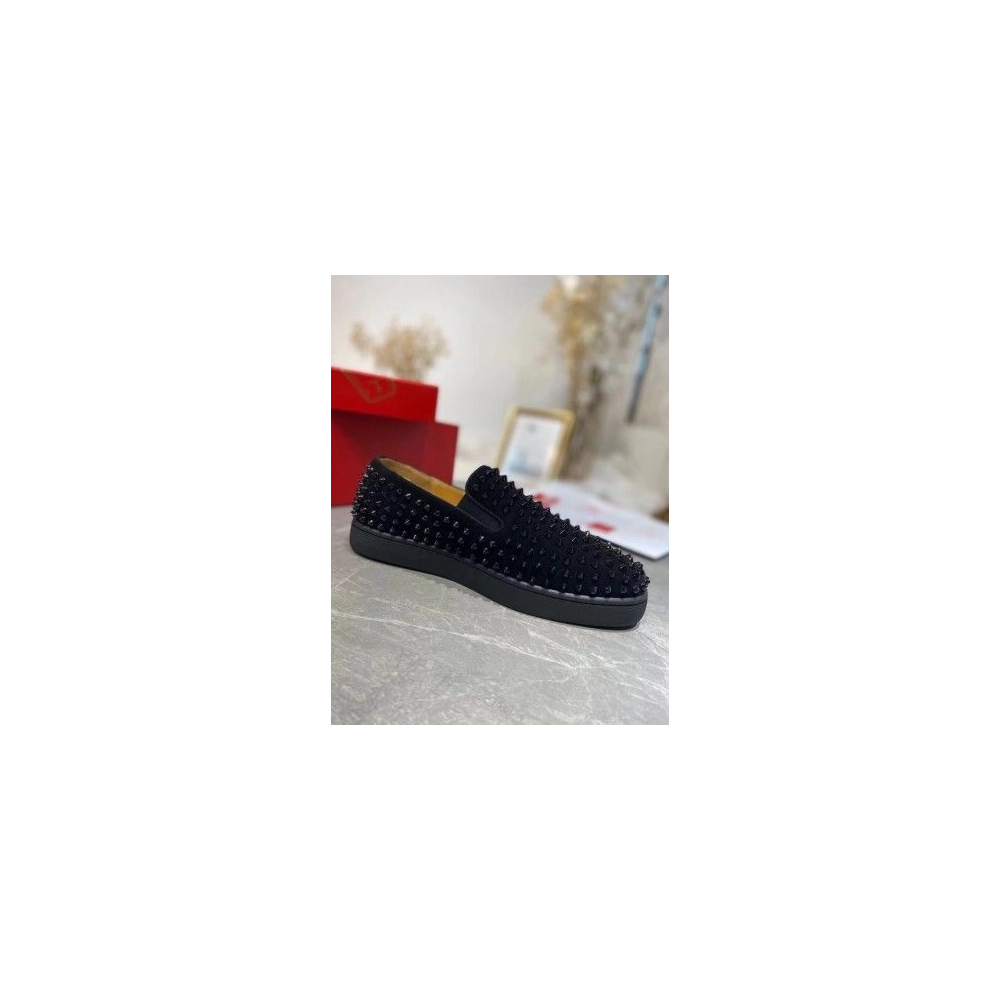 Cheap Christian Louboutin Men's Roller-boat Flat Sneakers Sale Online