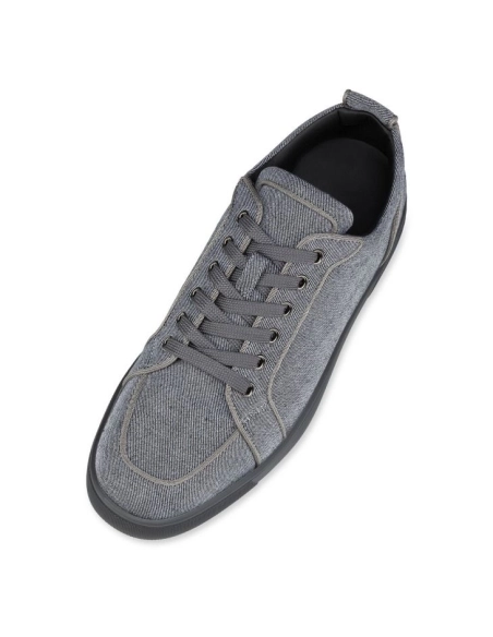 Replica Christian Louboutin Rantulow Sneakers Country Linen Smoky, Fake CL Shoes