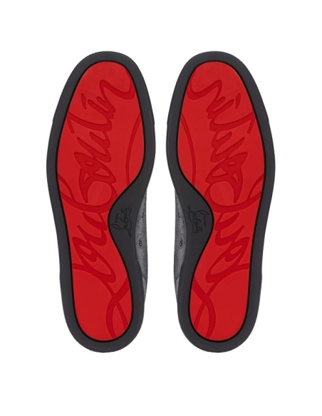 Replica Christian Louboutin Rantulow Sneakers Country Linen Smoky, Fake CL Shoes