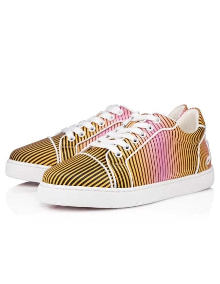 Discount Christian Louboutin Fun Vieira Sneakers? Aftersun Printed Crepe Satin Multicolor Outlet