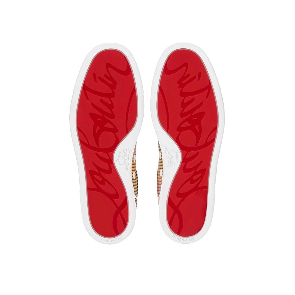 Discount Christian Louboutin Fun Vieira Sneakers? Aftersun Printed Crepe Satin Multicolor Outlet