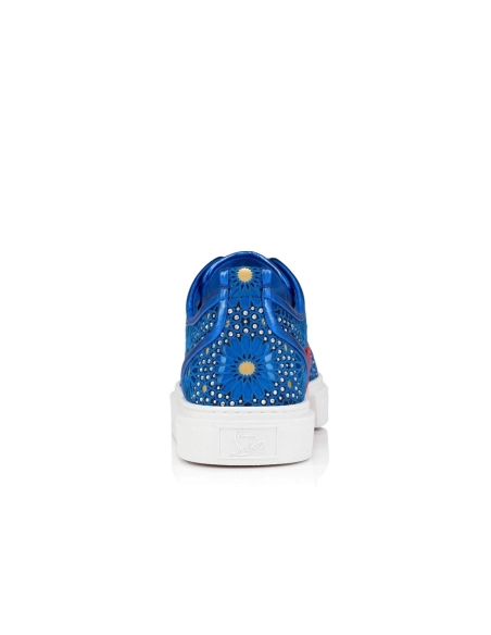 Knockoff Christian Louboutin Adolon Junior Sneakers Striking Embroidery And Strass Electric Blue