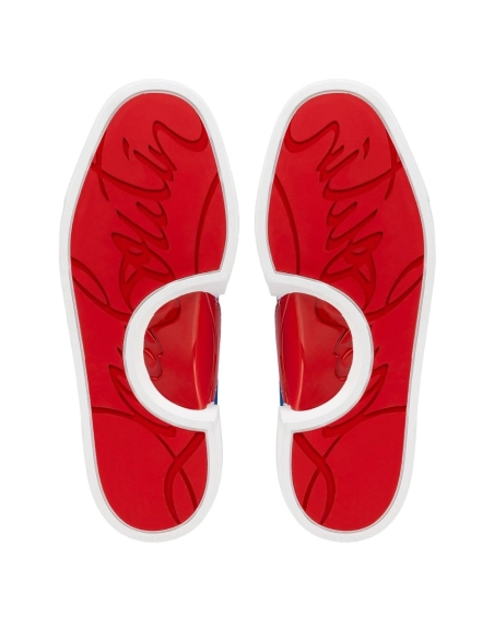 Cheap Christian Louboutin Adolon Junior Sneakers Calf Leather Electric Blue, Discount Christian Louboutin Shoes