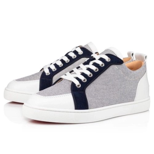 Cheap Christian Louboutin Rantulow Sneakers Calf Cotton And Veau Velours Navy for Sale
