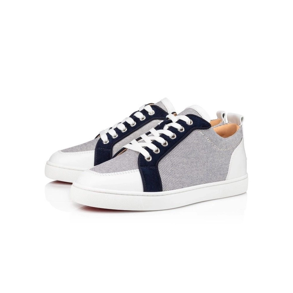 Cheap Christian Louboutin Rantulow Sneakers Calf Cotton And Veau Velours Navy for Sale