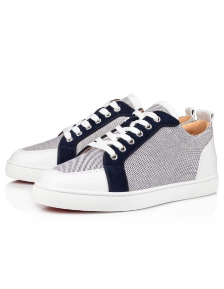 Cheap Christian Louboutin Rantulow Sneakers Calf Cotton And Veau Velours Navy for Sale