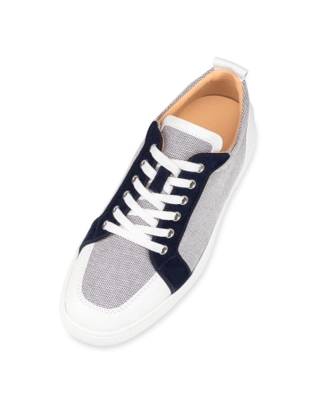 Cheap Christian Louboutin Rantulow Sneakers Calf Cotton And Veau Velours Navy for Sale