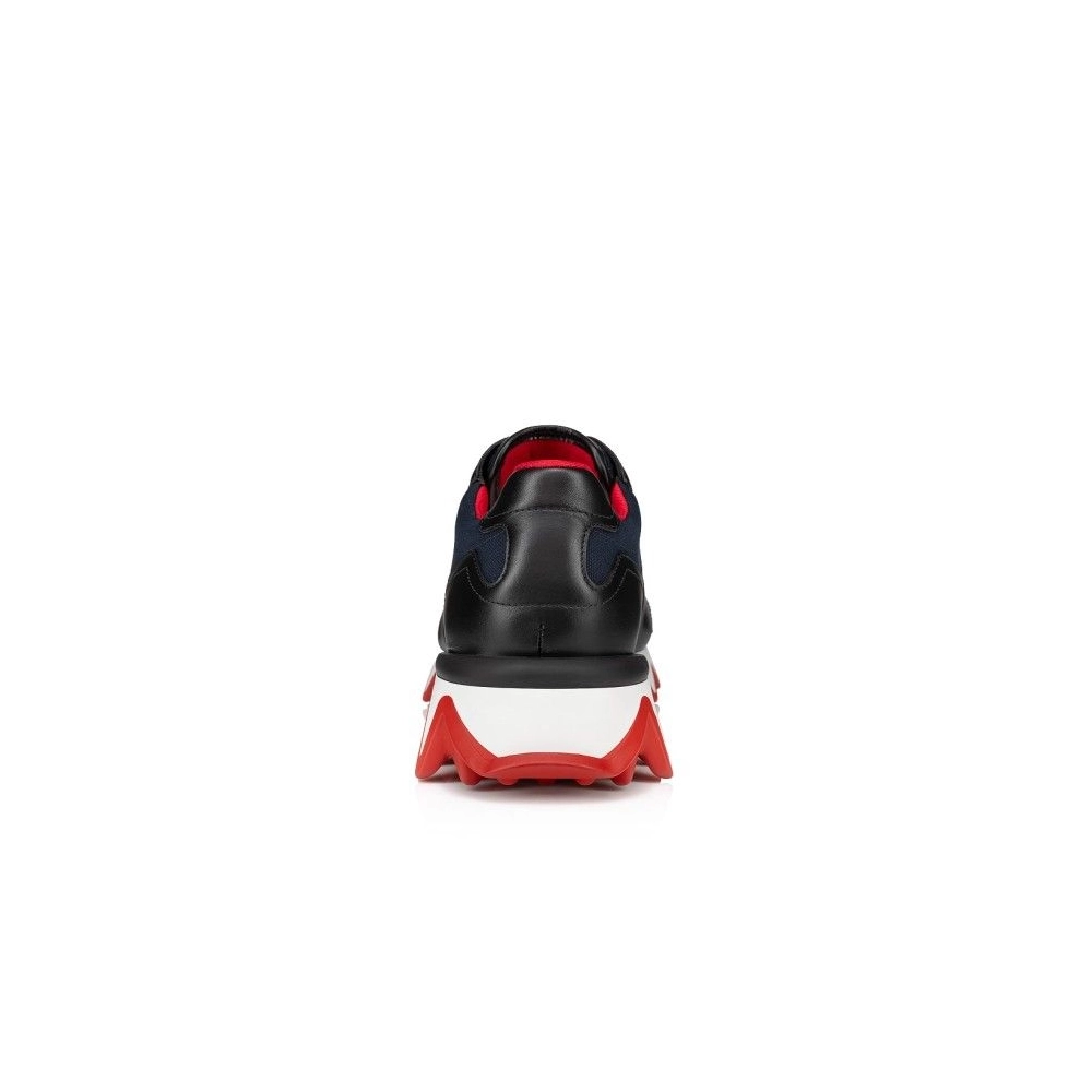 Fake Christian Louboutin Nastroshark Sneakers Olona Canva And Calf Leather Navy