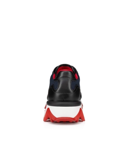Fake Christian Louboutin Nastroshark Sneakers Olona Canva And Calf Leather Navy