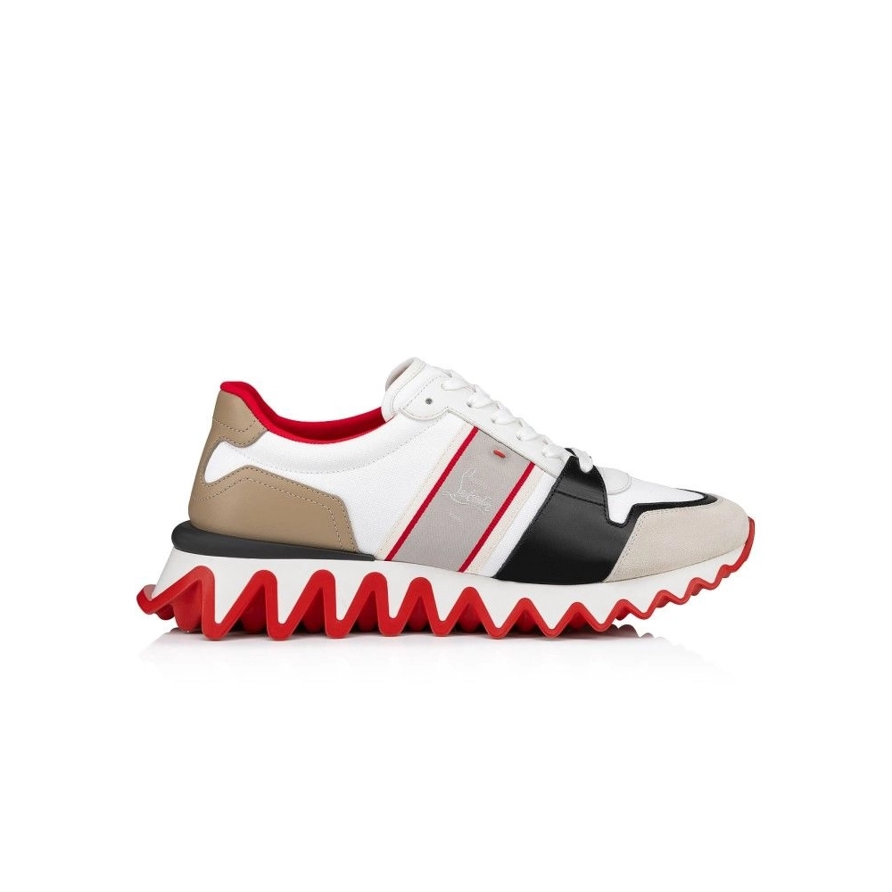 Cheap Christian Louboutin Nastroshark Sneakers Olona Canva And Calf Leather White Outlet
