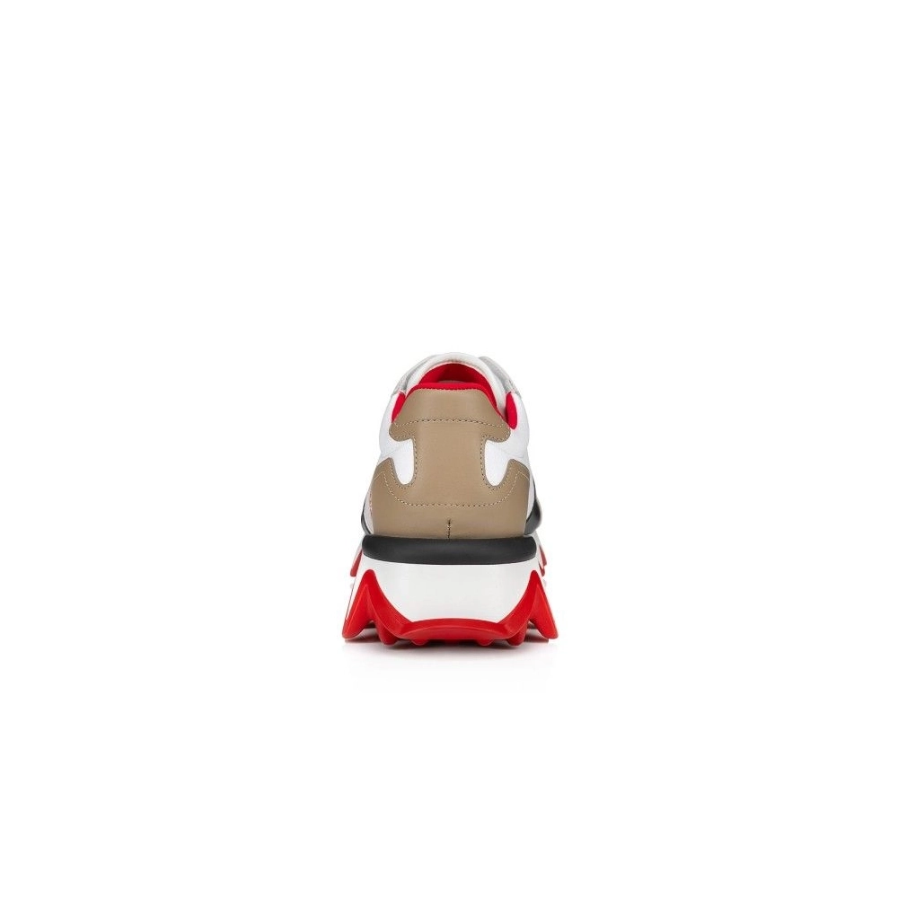 Cheap Christian Louboutin Nastroshark Sneakers Olona Canva And Calf Leather White Outlet