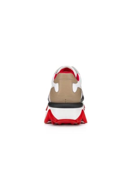 Cheap Christian Louboutin Nastroshark Sneakers Olona Canva And Calf Leather White Outlet