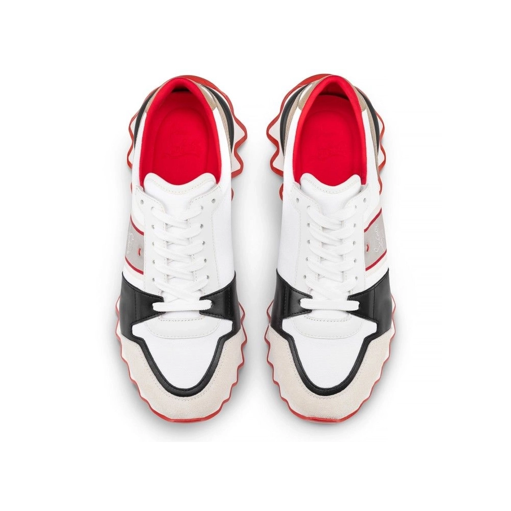 Cheap Christian Louboutin Nastroshark Sneakers Olona Canva And Calf Leather White Outlet