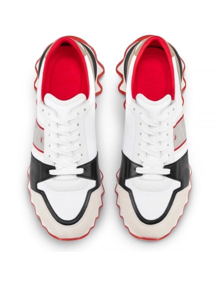 Cheap Christian Louboutin Nastroshark Sneakers Olona Canva And Calf Leather White Outlet