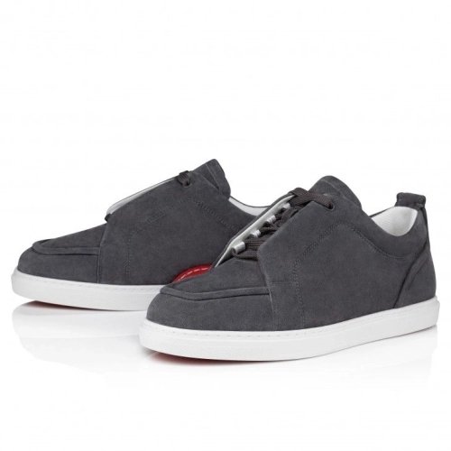 Cheap Christian Louboutin Jimmy Sneakers Souple Veau Velours Smoky, Discount CL Shoes Outlet Online