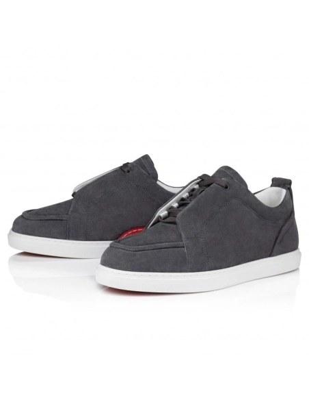 Cheap Christian Louboutin Jimmy Sneakers Souple Veau Velours Smoky, Discount CL Shoes Outlet Online