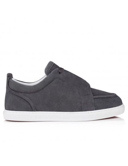 Cheap Christian Louboutin Jimmy Sneakers Souple Veau Velours Smoky, Discount CL Shoes Outlet Online