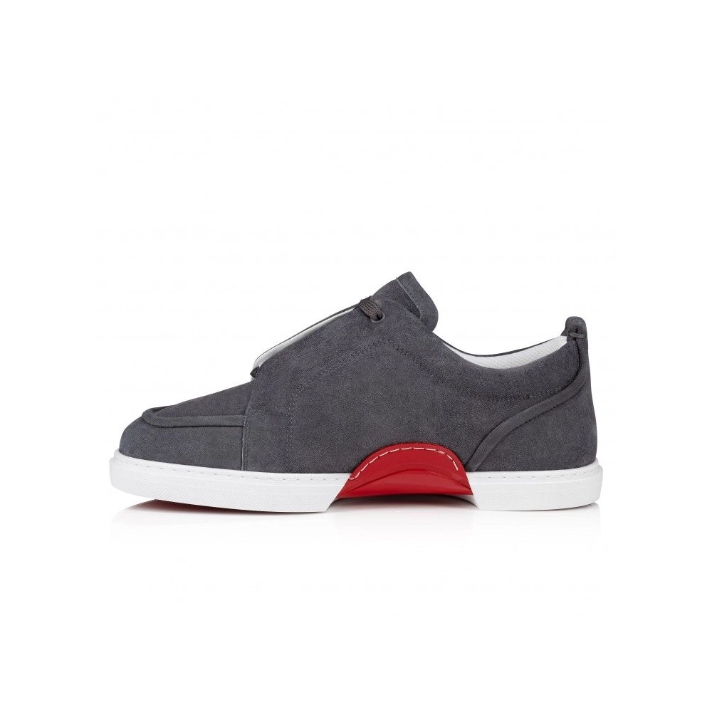 Cheap Christian Louboutin Jimmy Sneakers Souple Veau Velours Smoky, Discount CL Shoes Outlet Online