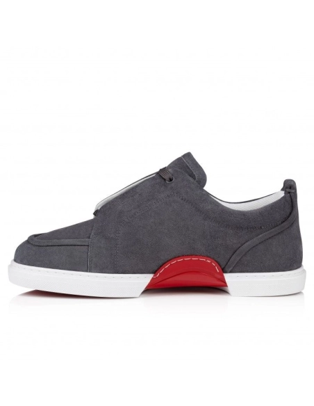 Cheap Christian Louboutin Jimmy Sneakers Souple Veau Velours Smoky, Discount CL Shoes Outlet Online